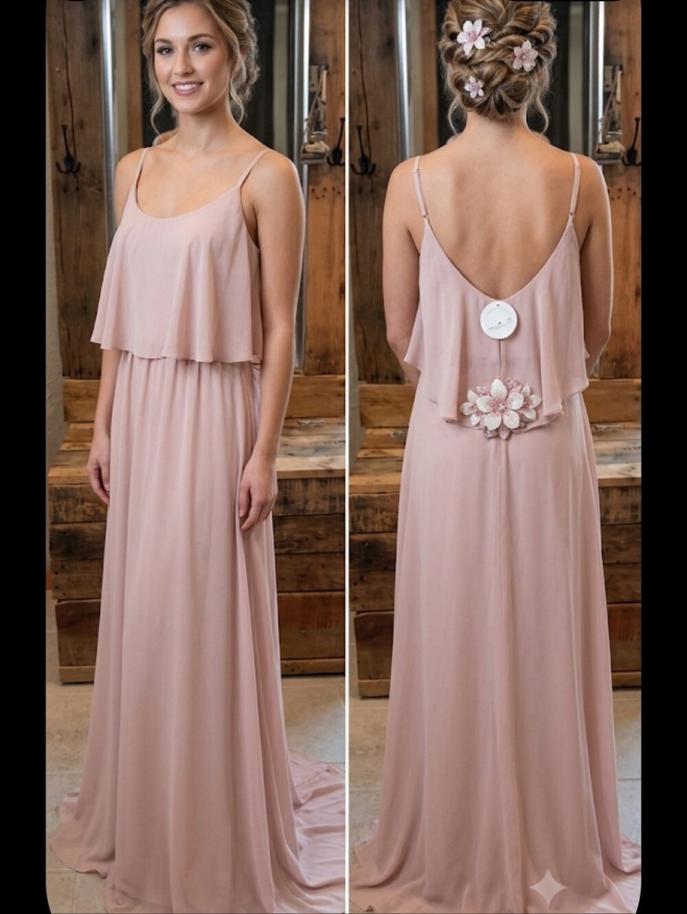 Show Me Your MuMu Caitlyn maxi Dress L pale peach